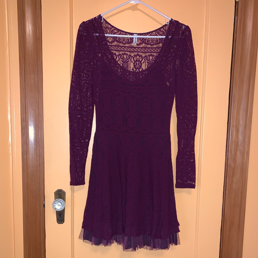 Free People Plum Lace Dress